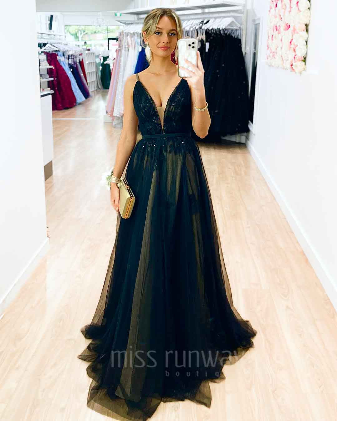 Kiri Tulle Gown - Black