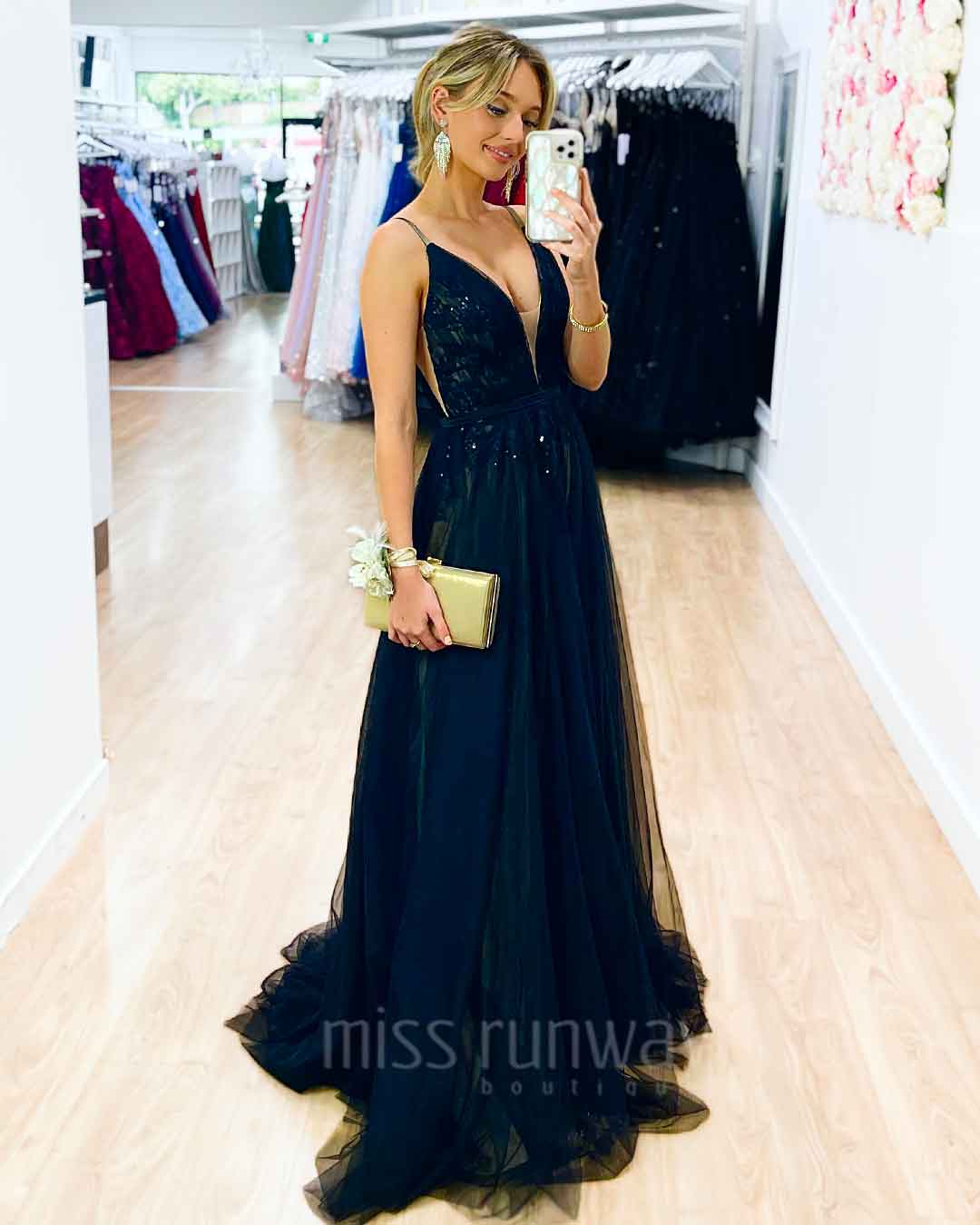 Kiri Tulle Gown - Black