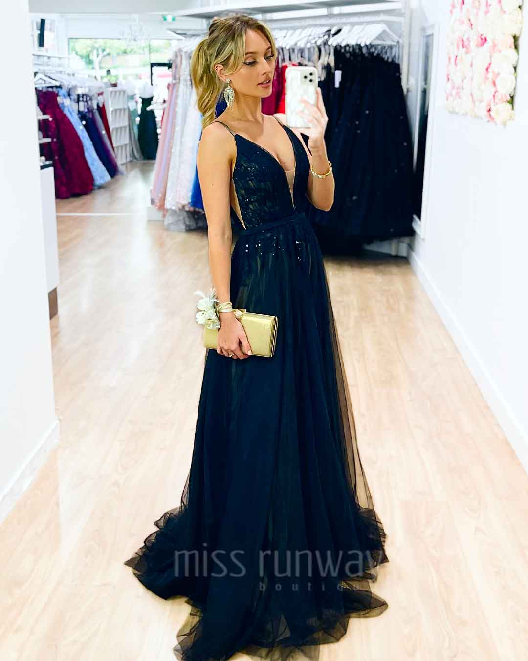 Kiri Tulle Gown - Black