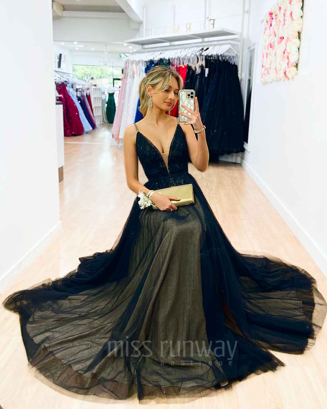 Kiri Tulle Gown - Black