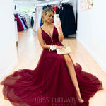 Kiri Tulle Gown - Wine