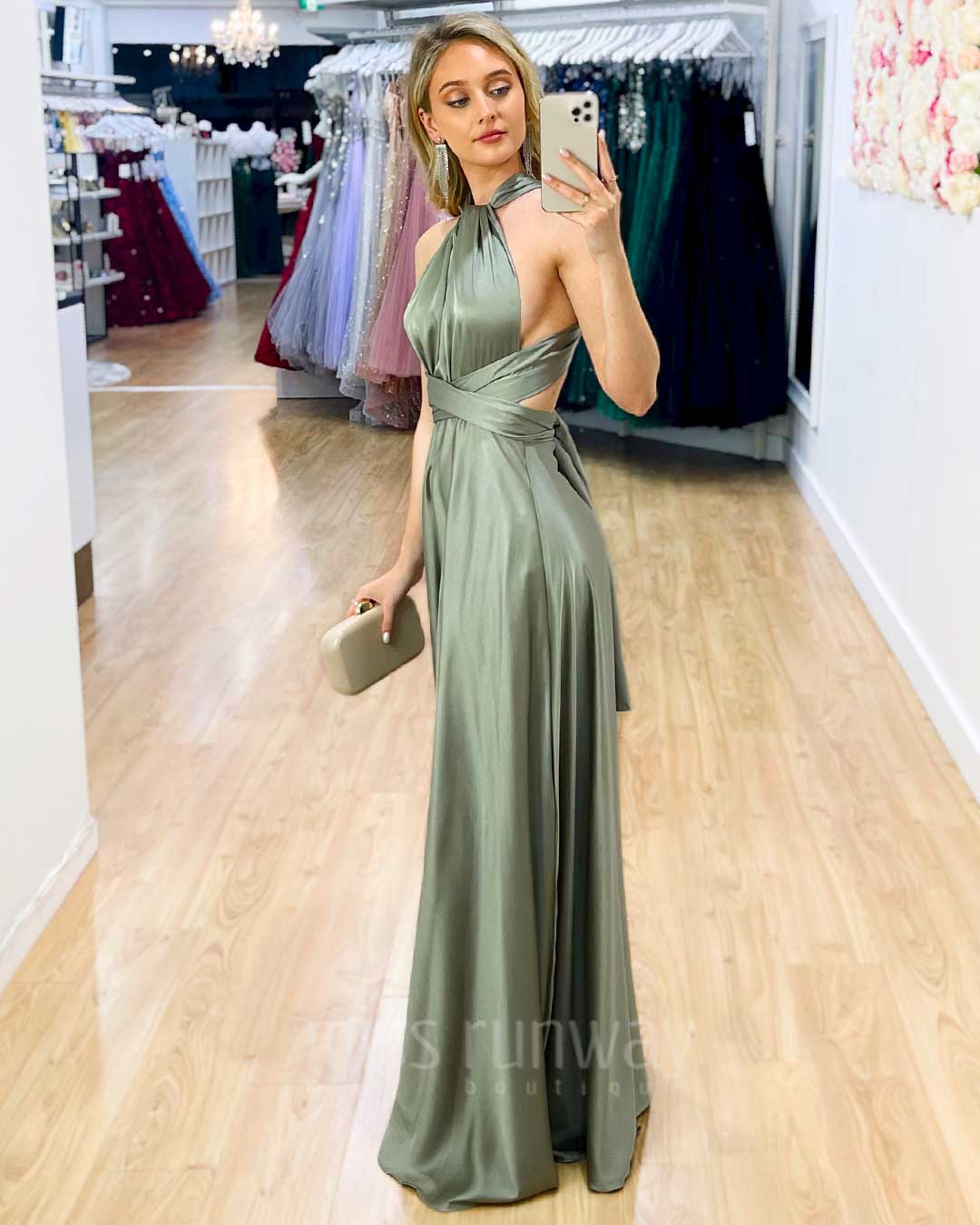 Kirsty Multi Wrap Dress - Sage