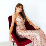Kourtney Sequin Gown - Rose Gold