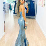Lauren Sweetheart Sequin Gown -  Ice Blue