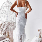 Leanne Lace Midi Dress - White