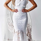 Leanne Lace Midi Dress - White