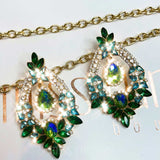 Letitia Rhinestone Earrings - Green