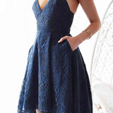 Marilyn Lace Dress - Navy