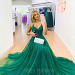 Masha Glitter Gown - Emerald Green