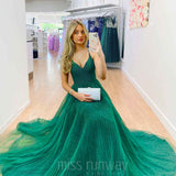 Masha Glitter Gown - Emerald Green