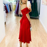 Masie Midi Dress - Red