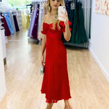 Masie Midi Dress - Red