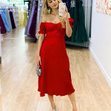 Masie Midi Dress - Red