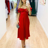 Masie Midi Dress - Red