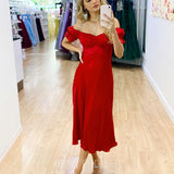 Masie Midi Dress - Red
