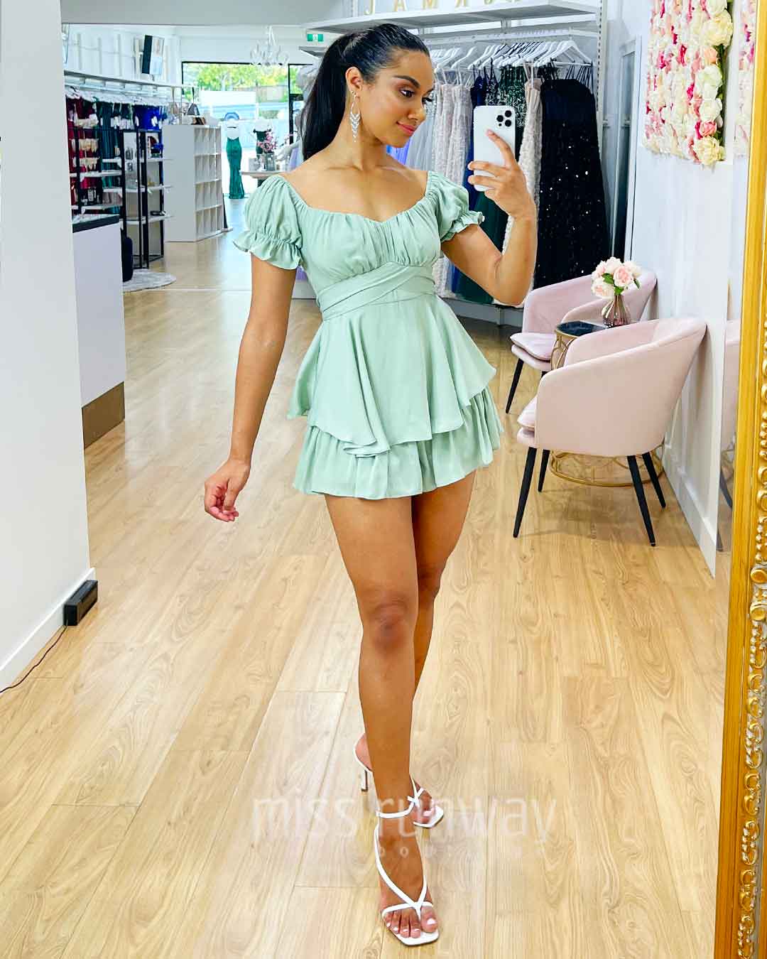 Masie Playsuit - Pistacio Green