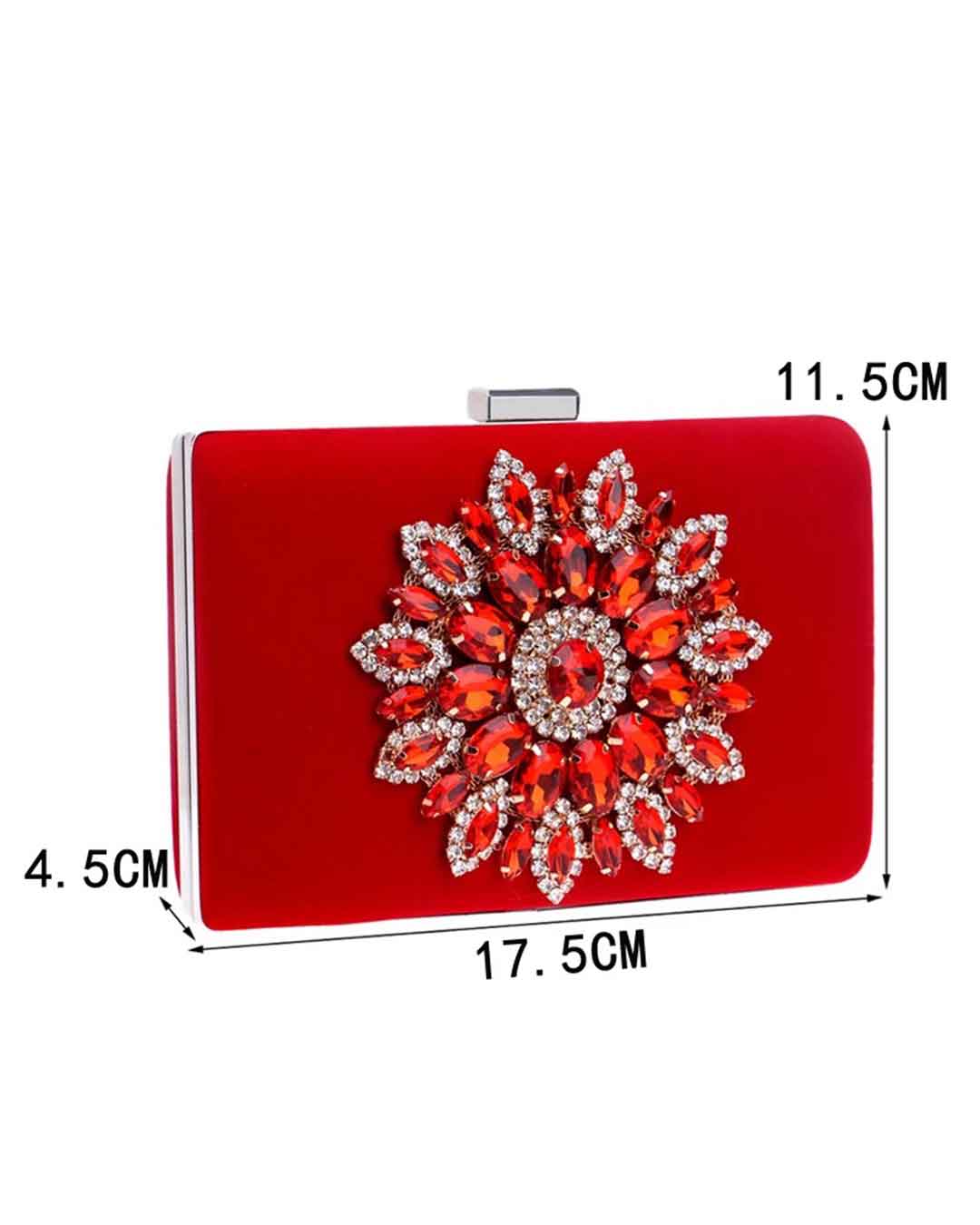 Maya Jewel Clutch - Red
