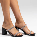 Nattie Diamante Heels - Black