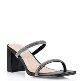 Nattie Diamante Heels - Black