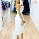 Olivia One Shoulder Midi Dress - White