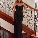 Nora Beaded Gown - Black