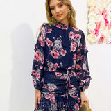Piper Floral Dress - Navy