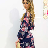 Piper Floral Dress - Navy