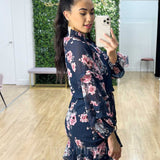 Piper Floral Dress - Navy