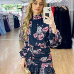 Piper Floral Dress - Navy