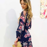 Piper Floral Dress - Navy