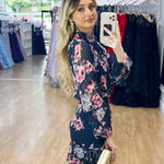 Piper Floral Dress - Navy