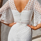Reyna Lace Midi Dress - White