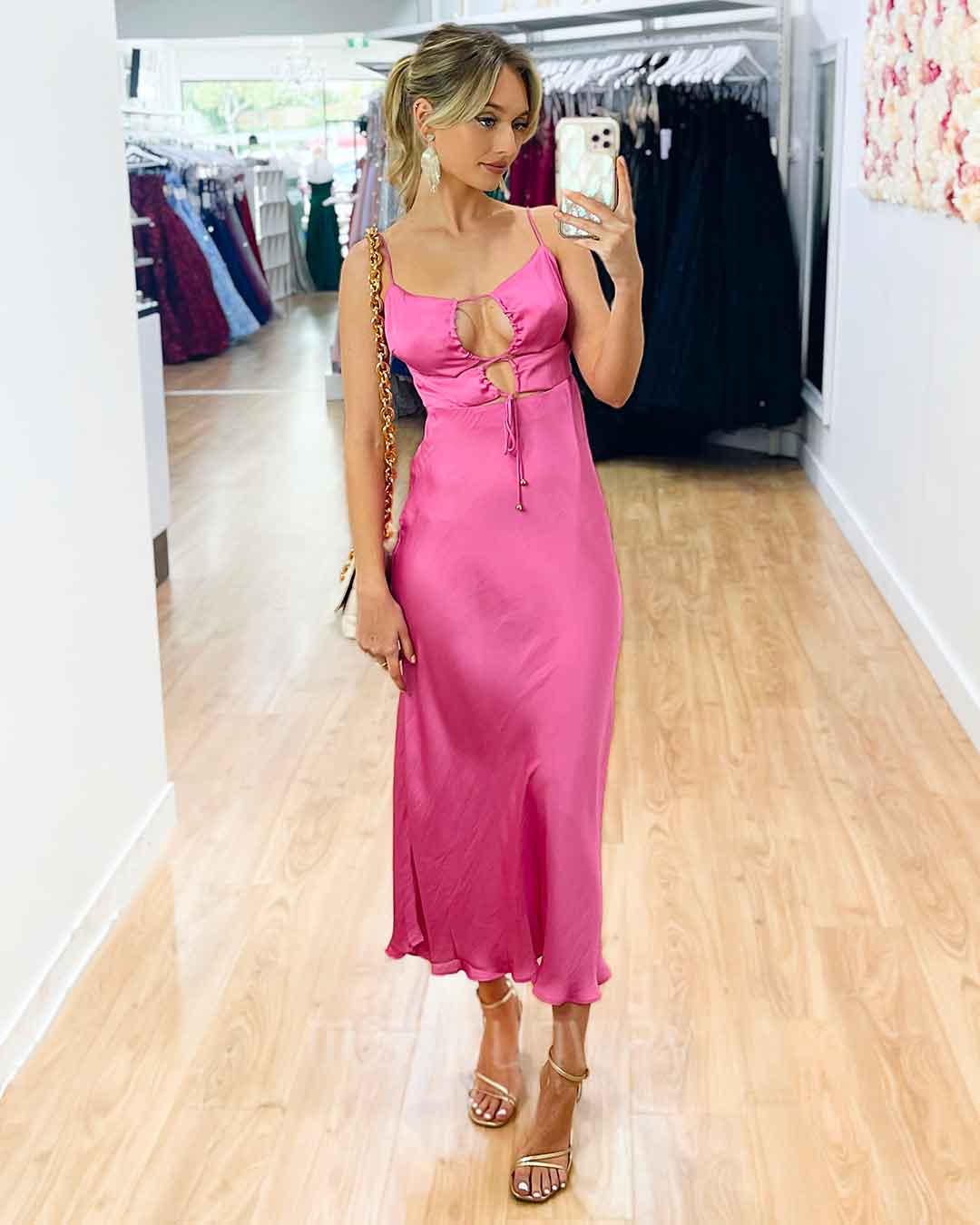 Rebecca Midi Dress - Pink