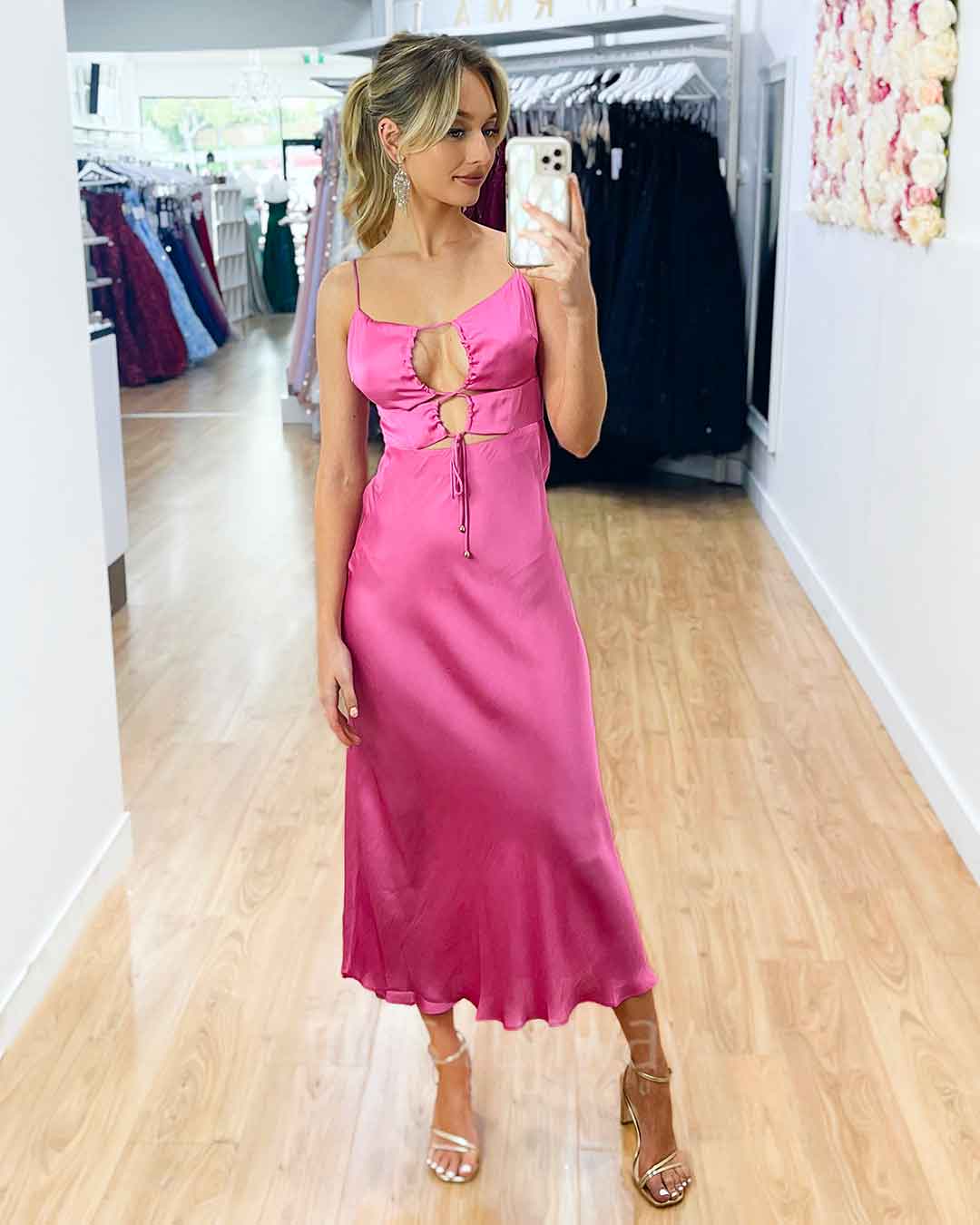 Rebecca Midi Dress - Pink