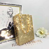 Sandy Glitter Box Clutch Gold