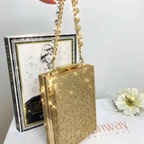 Sandy Glitter Box Clutch Gold