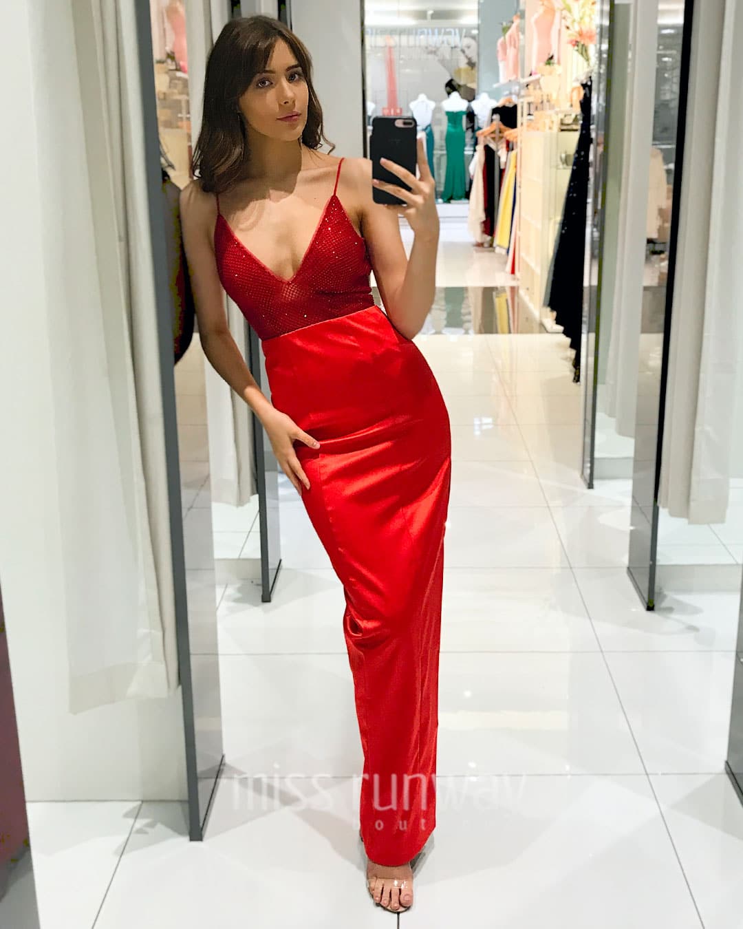 Sansa Beaded Gown - Red