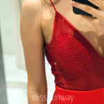Sansa Beaded Gown - Red