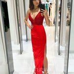 Sansa Beaded Gown - Red