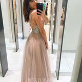 Sienna Beaded Tulle Gown - Dusty Pink