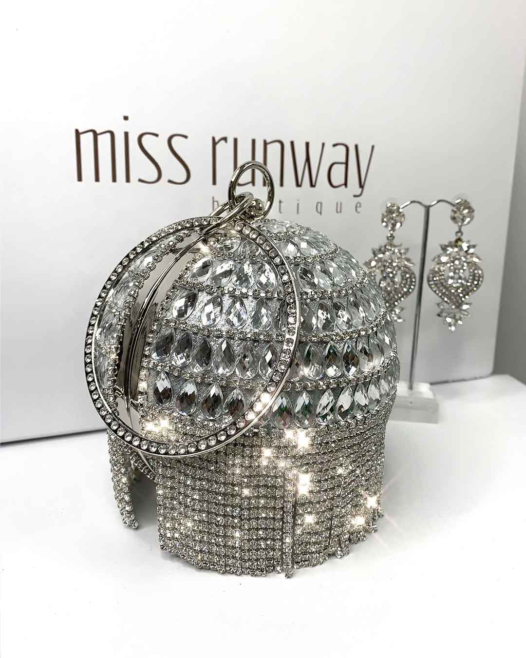 Skyla Circle Clutch Bag Silver - Main Image