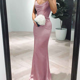 Stephanie Cowl Satin Gown - Mauve
