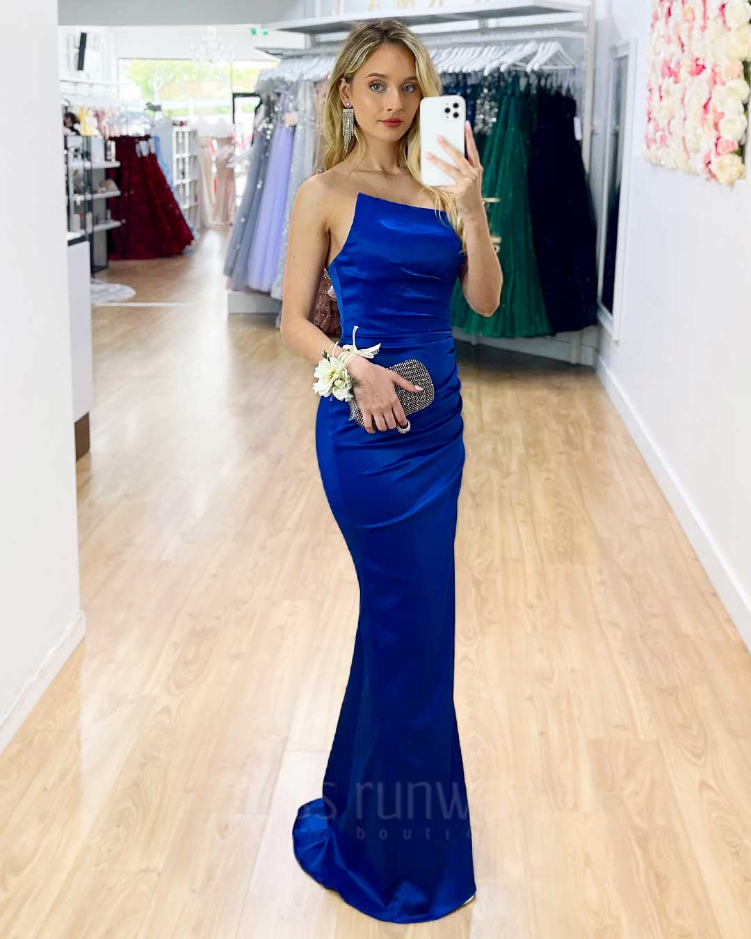 Taipei Satin Gown - Cobalt Blue