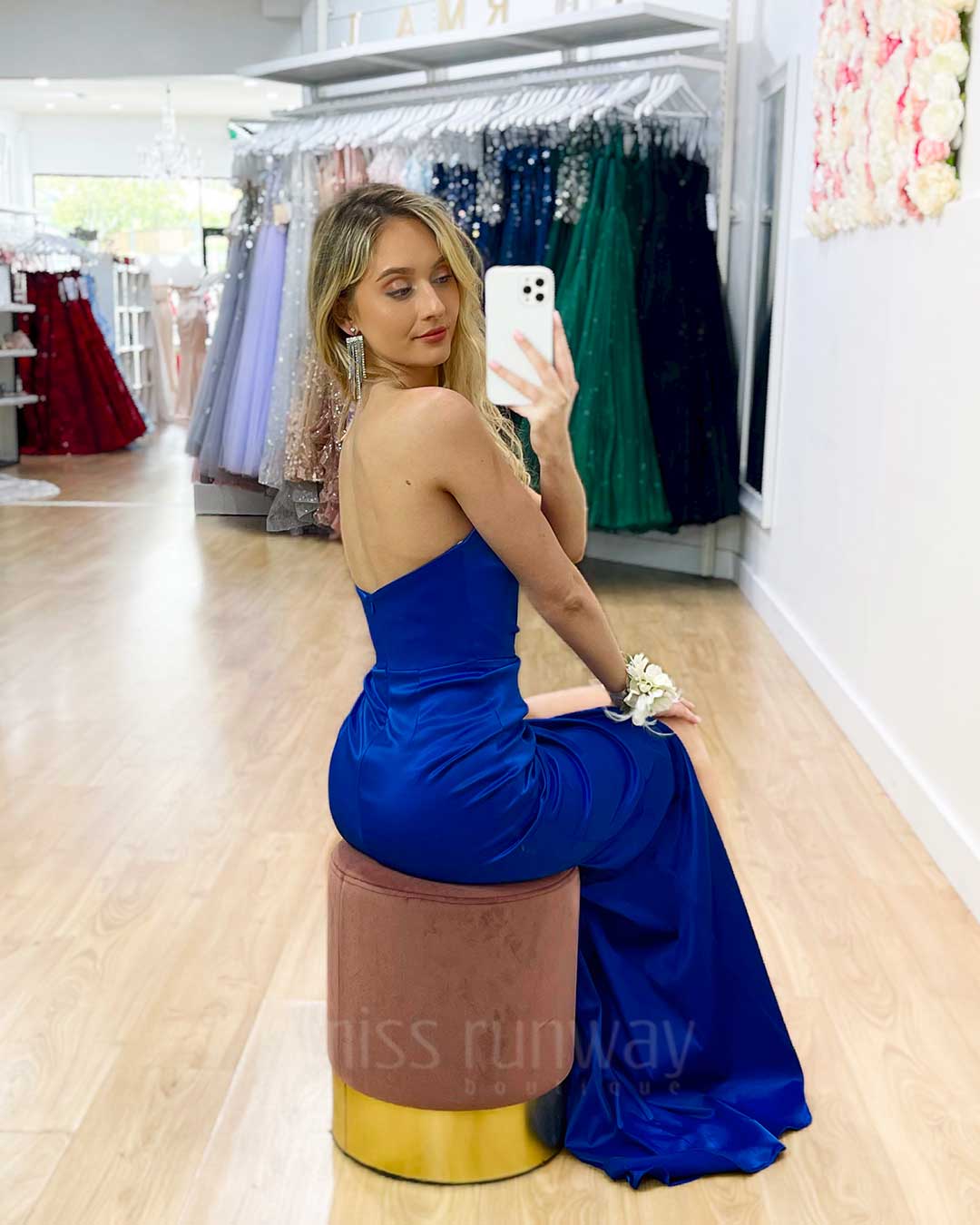 Taipei Satin Gown - Cobalt Blue