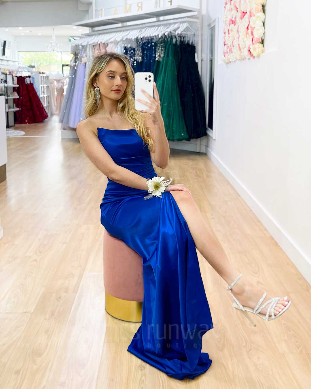 Taipei Satin Gown - Cobalt Blue