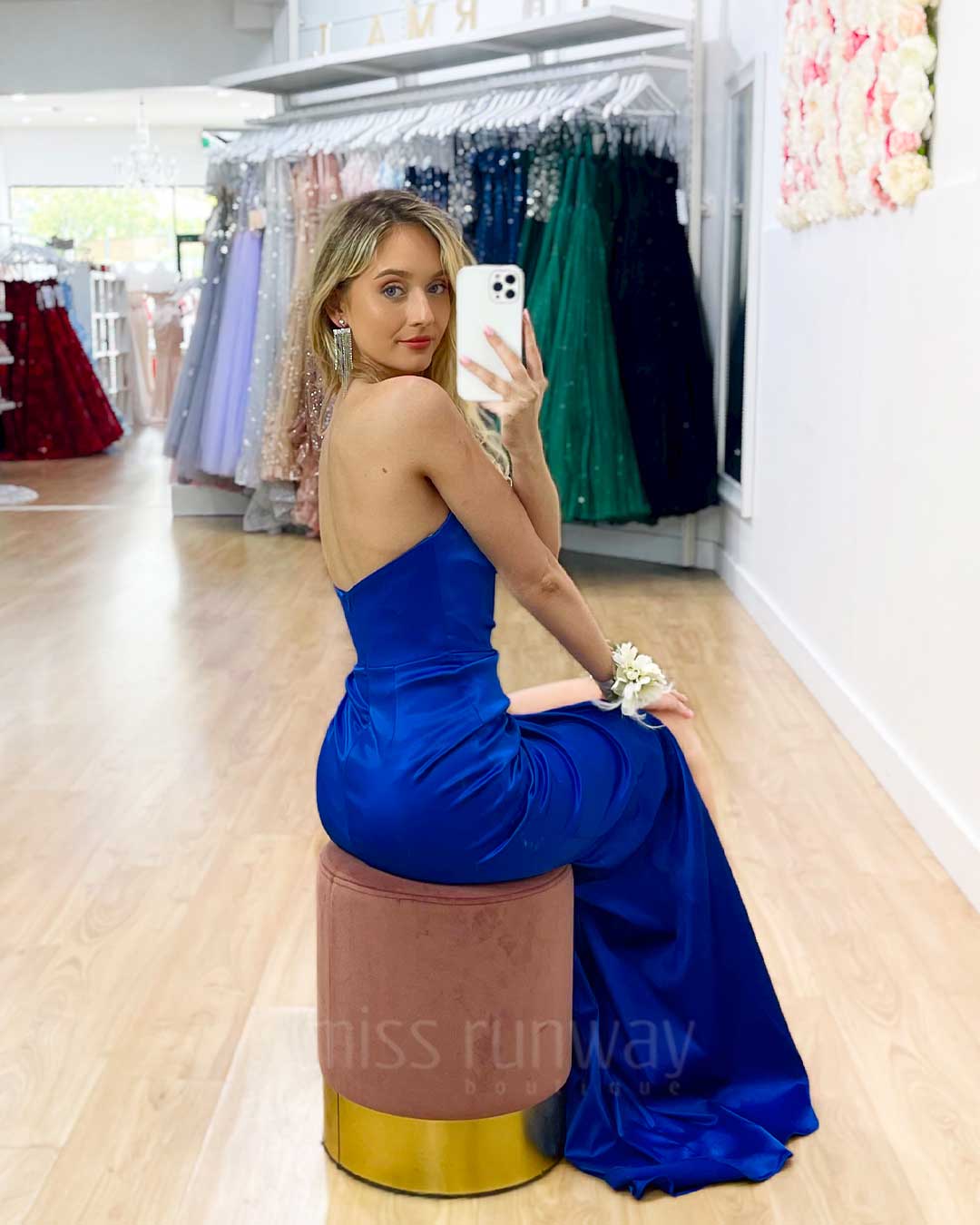 Taipei Satin Gown - Cobalt Blue