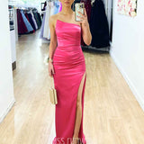 Tayla Satin Gown - Fuchsia
