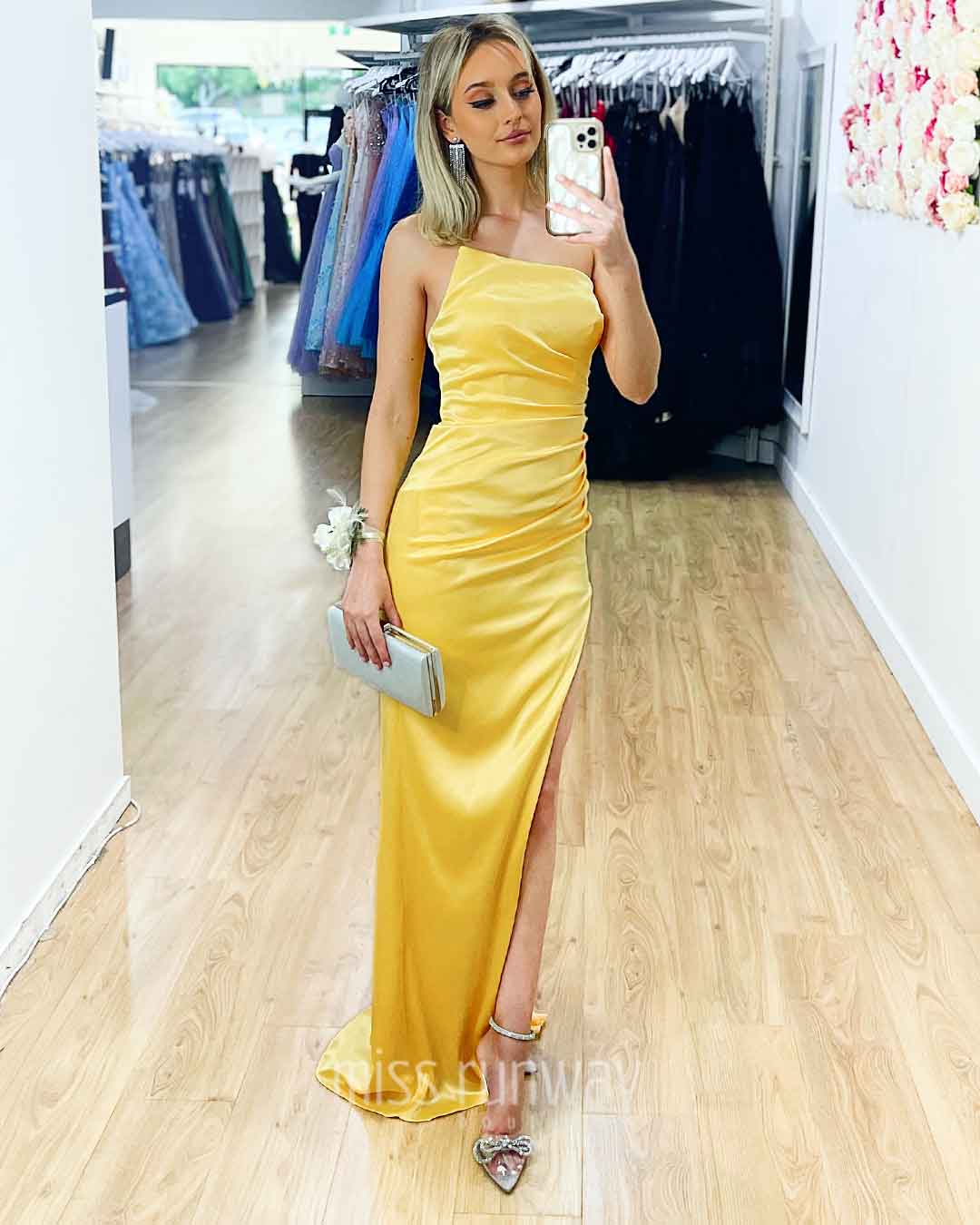 Taipei Satin Gown Yellow