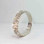 Tamika 3 Row Diamante Bracelet - Silver