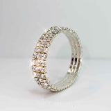 Tamika 3 Row Diamante Bracelet - Silver